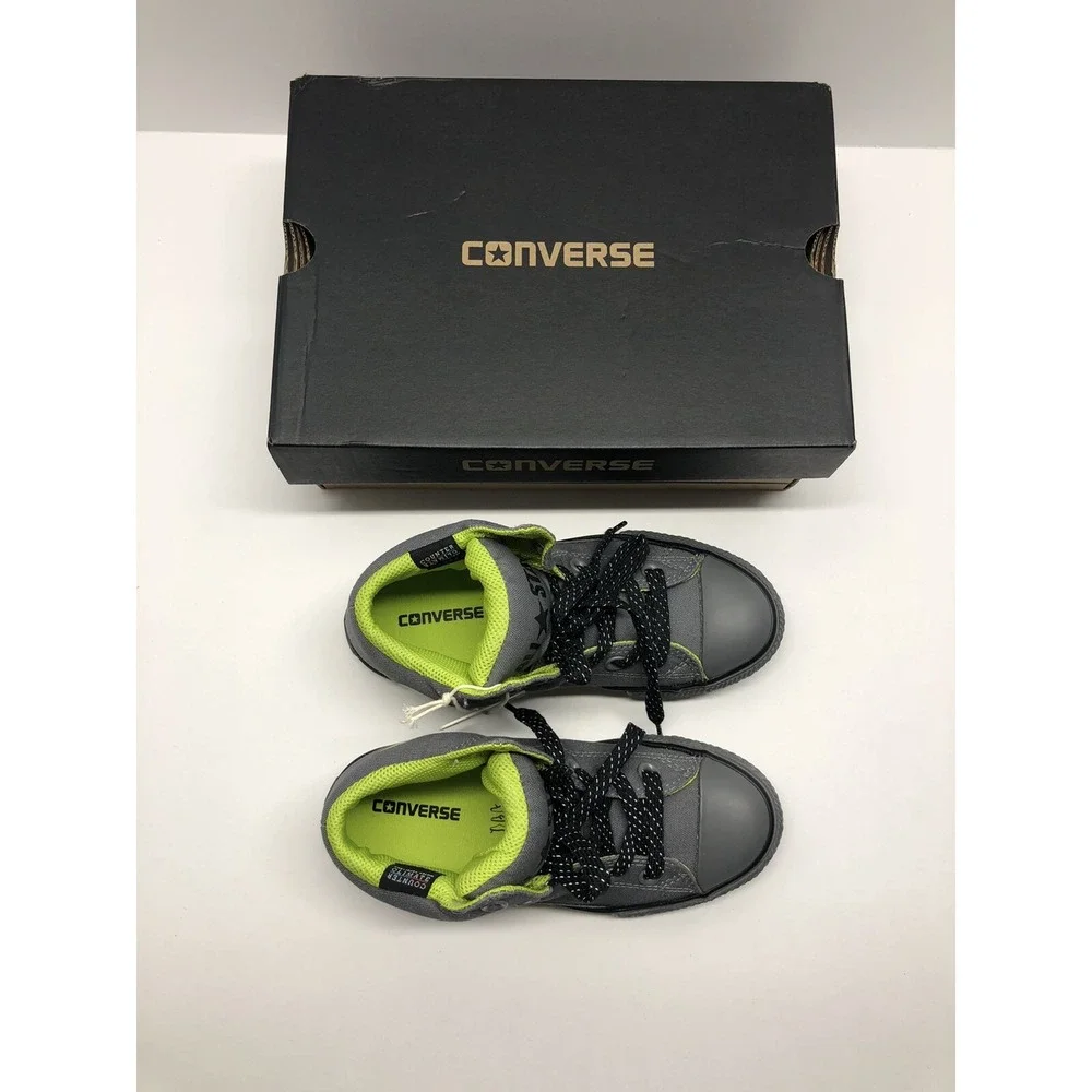 Converse‎ RARE Colorway High Top Boy's Sneakers Grey and Lime Green Mens Size 1
